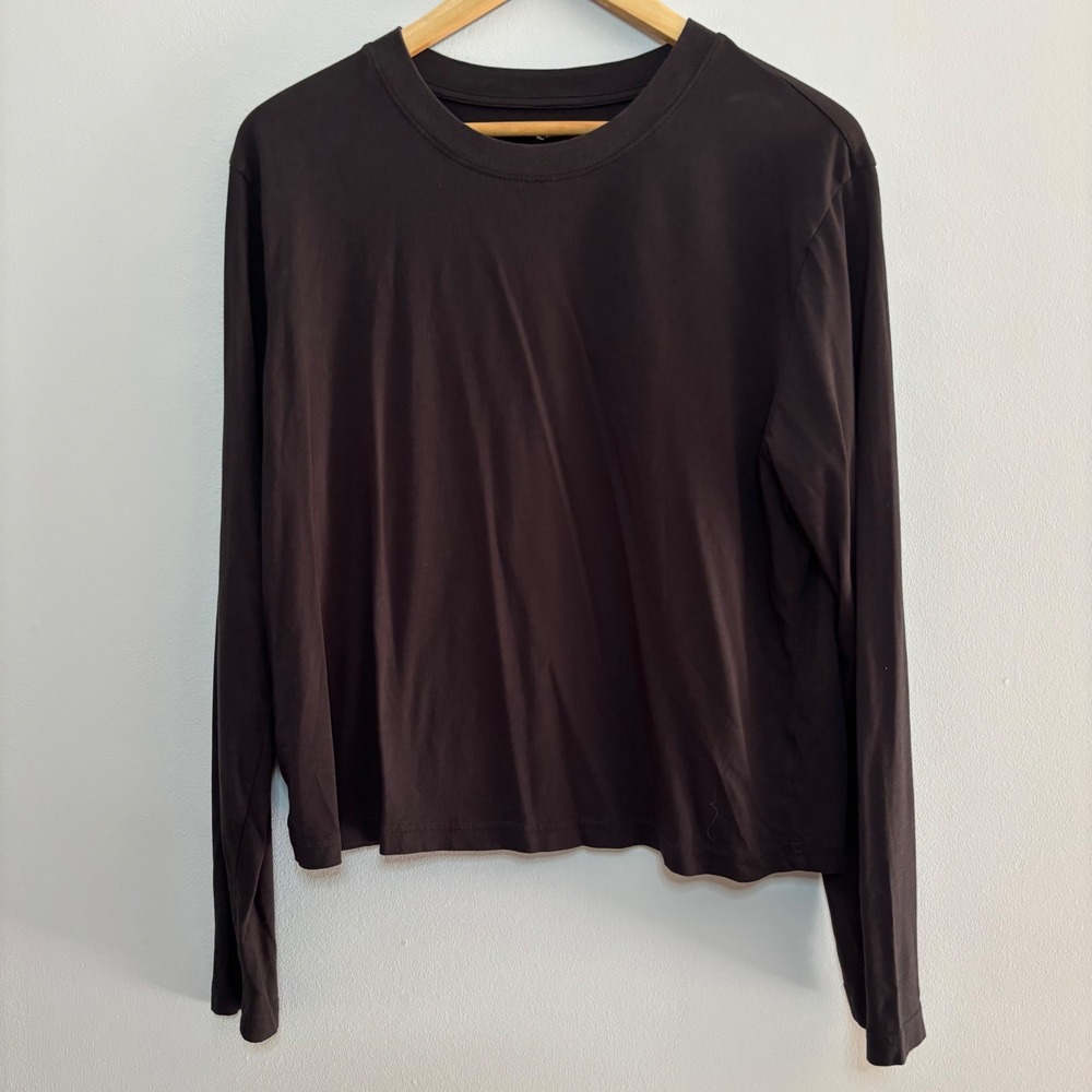Quince Long-Sleeve Crew-Neck T-Shirt Womens Large Minimalist Basic Staple Casual